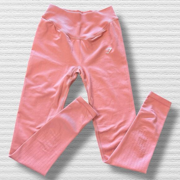 Gymshark High-Waisted Seamless Leggings Pink Size XS - Picture 1 of 7